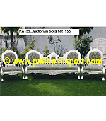Silver Victorian Sofa Set (Set of 3pc)(Set of One pc 3 Seater & Two Single Chairs)